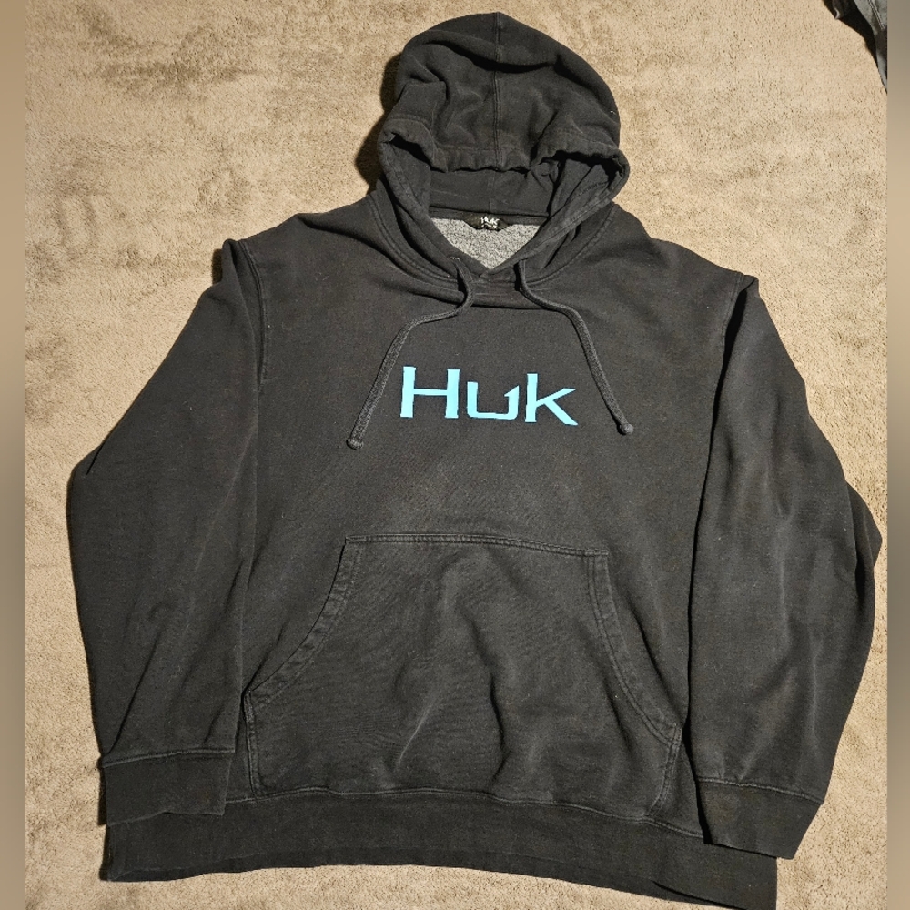 HUK - Men's Huk'd Up Logo Fleece Hoodie - Black